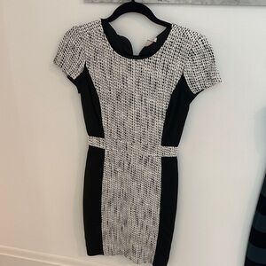 J. Crew Black and White Textured Mini Dress